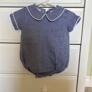The Proper Peony navy gingham bubble